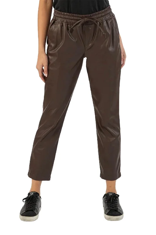 Your Favorite Sale is Back!Alanna Drawstring Pleather Pant In Brown