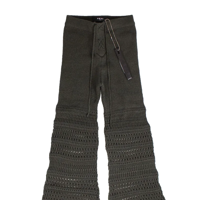 Crazy Discounts Inside!Amiri Checkered Crochet Flare Pants - Black