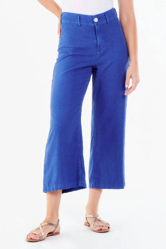 Get More for Less!Audrey Cropped Wide Leg Pants In Cobalt