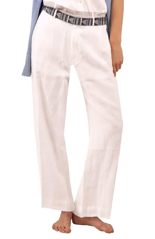 Your Discount is Waiting!Bacall Linen Trousers In White