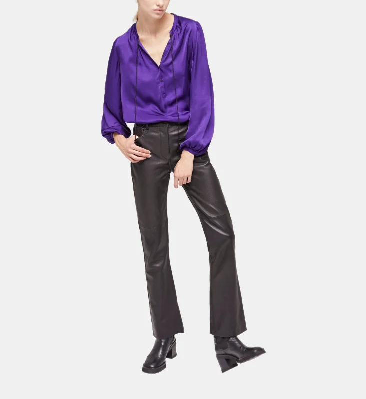 Steals and Deals Await!Black Leather Pants With Studs