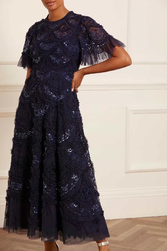 Save Like Never Before!Carmen Ruffle Ankle Gown