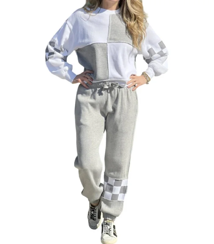 Instant Savings Await!Checkered Jogger Pants In Grey