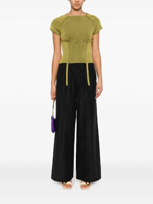 Hot Deals You Can’t Resist!Chic Taffettas Palazzo Pants In Nero