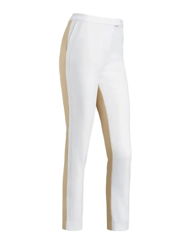 Your Chance to Save is Now!Colour-Blocked Golf Pant In White/beige