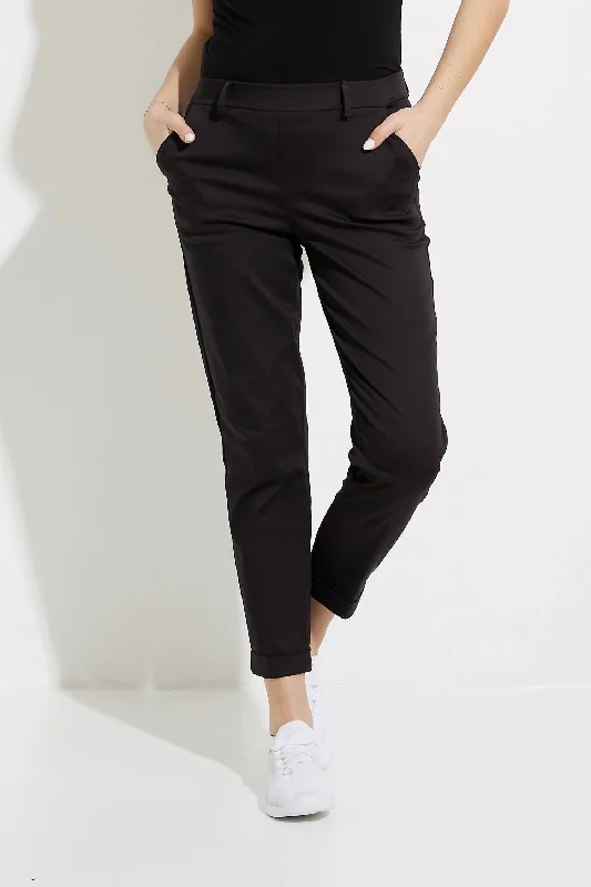 Upgrade for Less!Cuffed Ankle Pants In Black