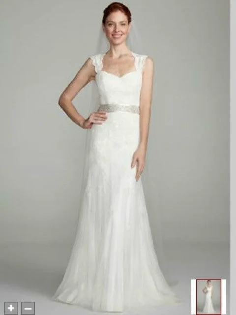 Every Deal is a Steal!David's Bridal Cap Sleeve Lace Trumpet