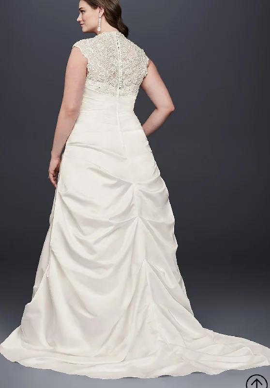 Huge Price Cuts Await!David's Bridal Cap Sleeve Satin 9T3090