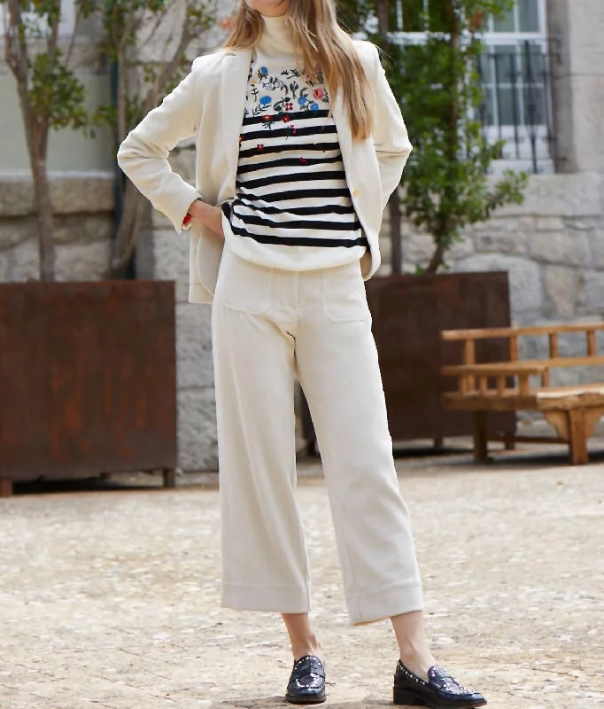 Huge Savings – Act Now!Dorin Trouser In Ecru Corduroy