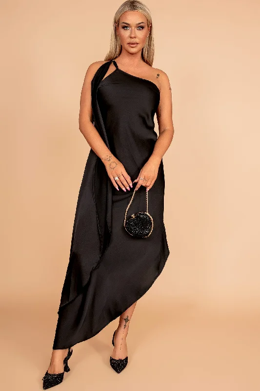 Act Fast – Limited Time Savings!Fabiana Black Satin Dress