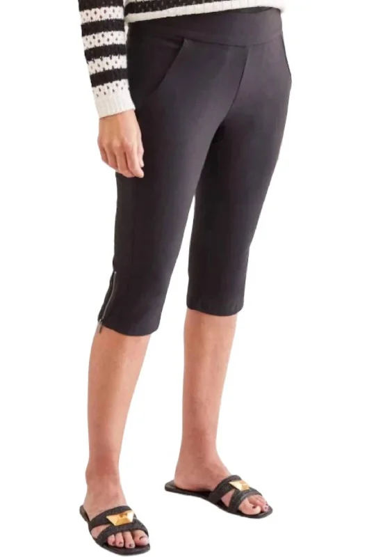 Exclusive Deals Just for You!Flatten It Pull On Capri Pants In Black
