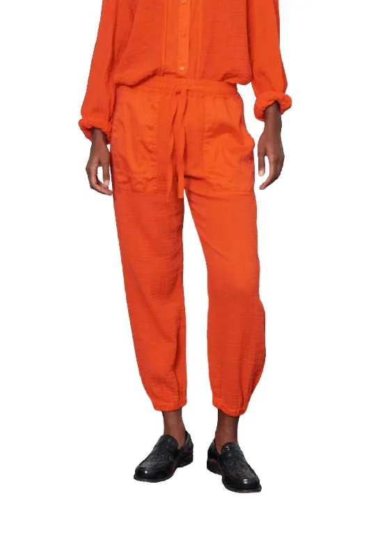 One Click Away from Big Savings!Gauze Cameroon Pants In Tomato