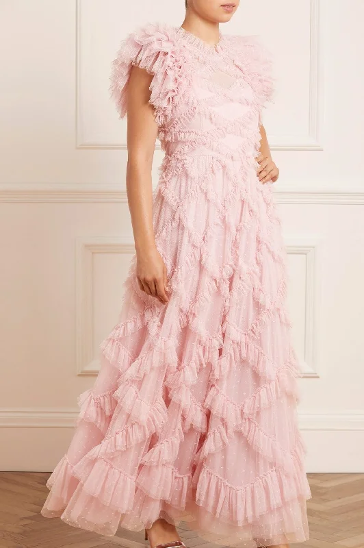 One Click Away from Big Savings!Genevieve Ruffle Gown