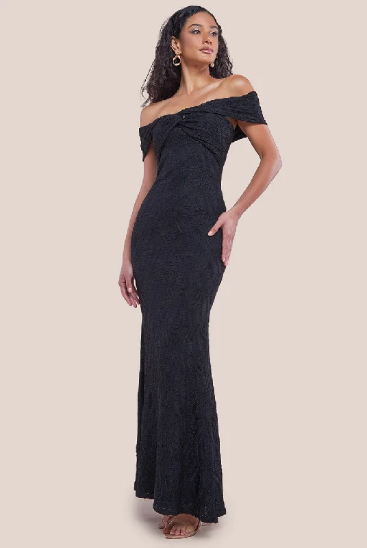 Buy More, Save More!Goddiva Front Knot Twist Maxi Dress - Black