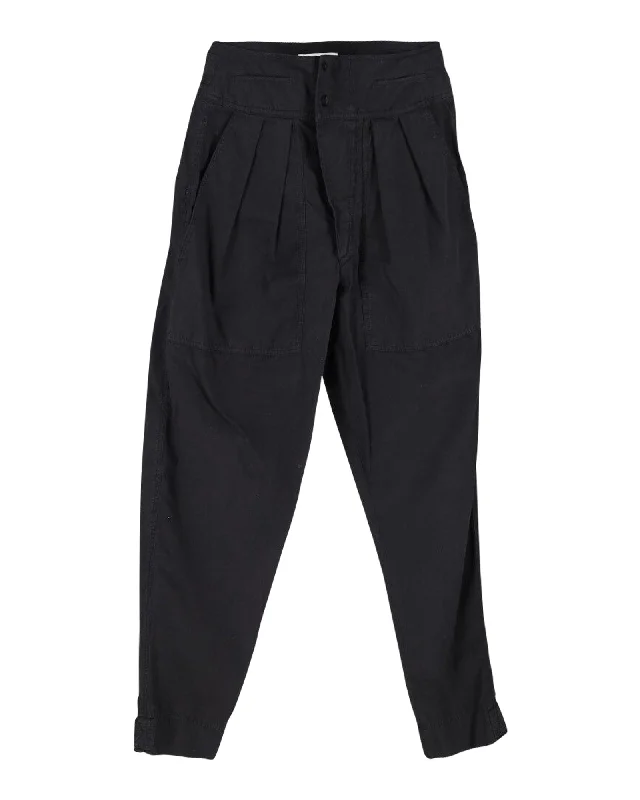 Your Wallet Will Thank You!Isabel Marant Pleated Trousers in Black Cotton