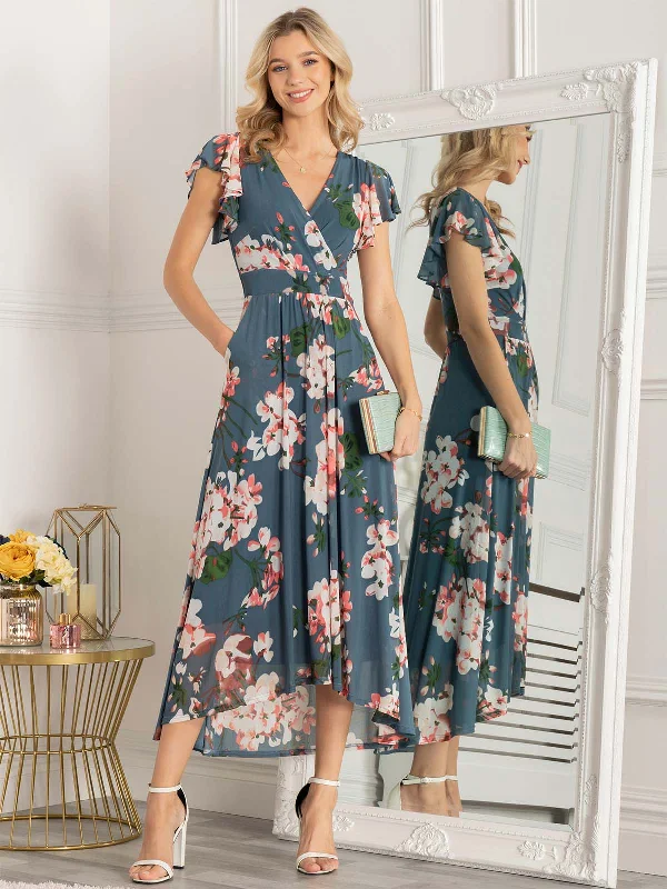 Hot Deals You Can’t Resist!Jolie Moi Allura Mesh Maxi Dress, Teal Floral