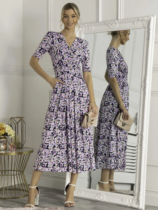Save Up to 50% Off!Jolie Moi Quinna Wrap Front Maxi Dress, Navy Floral