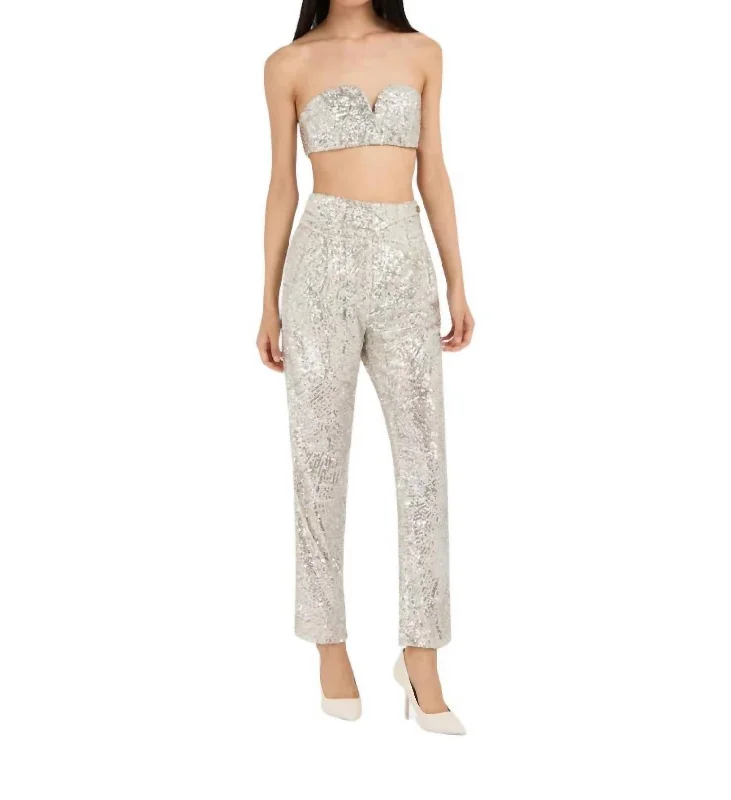 Limited Time Offer!Lady Soul Basque Pants In Silver