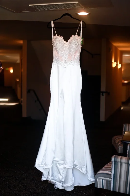 Mega Sale Happening Now!Lauren Elaine Sparkling Lace Bustier Satin Trumpet Wedding Dress
