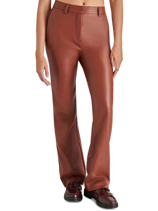 Save More Than Ever!Mercer Womens Faux Leather Mid-Rise Flared Pants