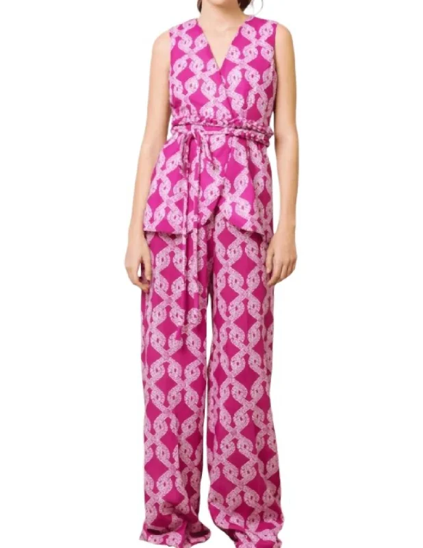 Your Shopping Spree Starts Here!Palazzo Pants In Knots Magenta