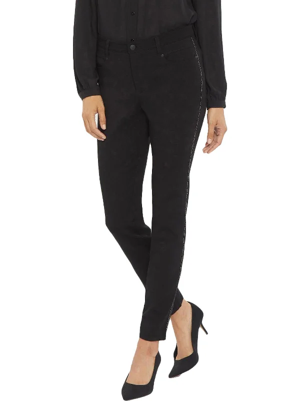 Shop Early, Save Big!Petites Womens Beaded Mid-Rise Skinny Pants