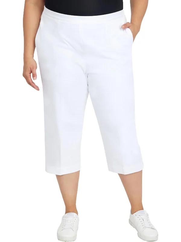 Crazy Discounts Inside!Plus Womens Relaxed High Rise Carpi Pants