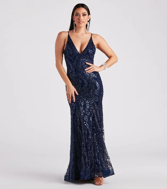 Amazing Prices You Can’t Resist!Rosie Formal Glitter Mesh Mermaid Dress
