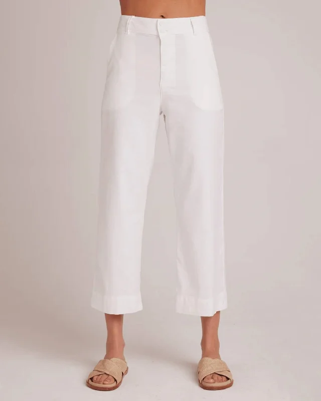 Save More When You Shop More!Saige Linen Wide Leg Crop Pants In White