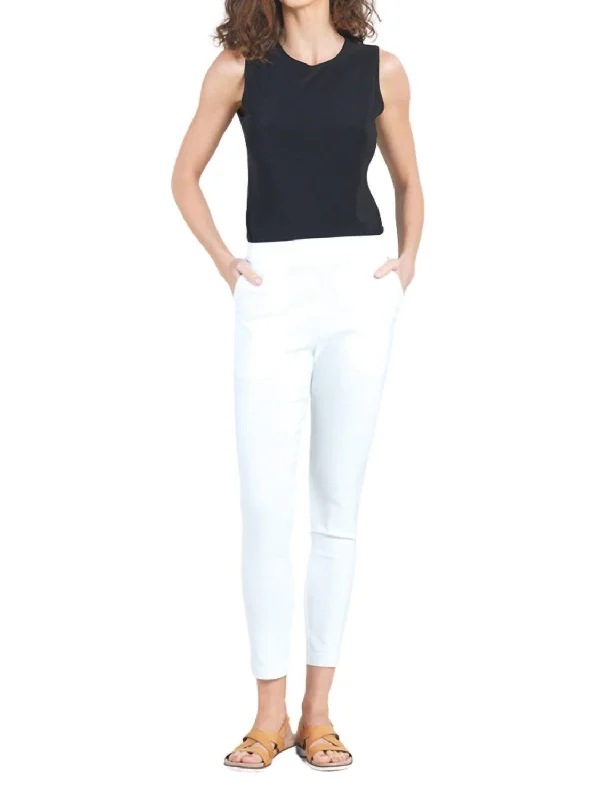 Limited-Time Price Drop!Techno Skinny Ankle Pull-On Pocket Pant In White
