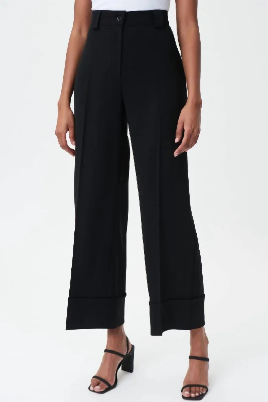 Save More Than Ever!Twill Wide Leg Pants In Black