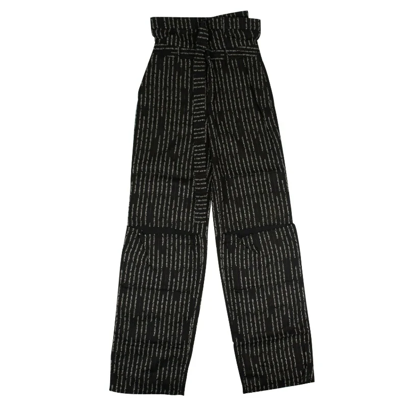 Limited Stock Available!Unravel Project Striped Wide Leg Pants - Black