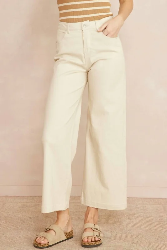 Seasonal Sale – Shop Now!Wide Leg Denim In Sand