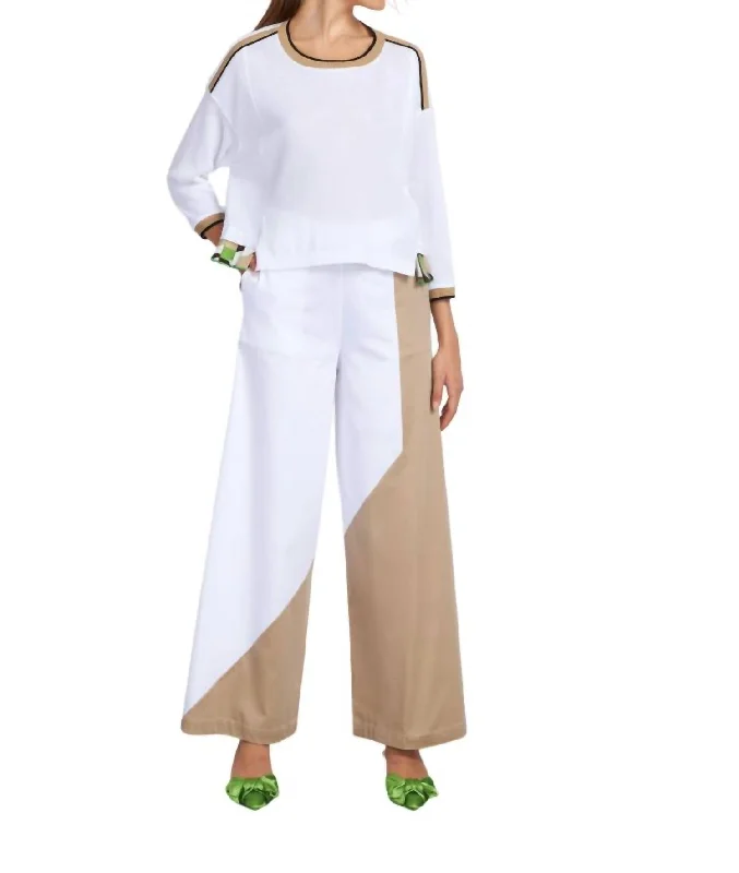 Shop Smart, Save Big!Wide Leg Pants In White/taupe