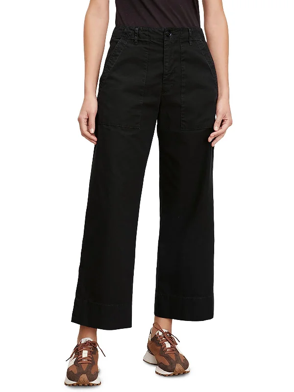 Upgrade for Less!Womens High Rise Cropped Wide Leg Pants