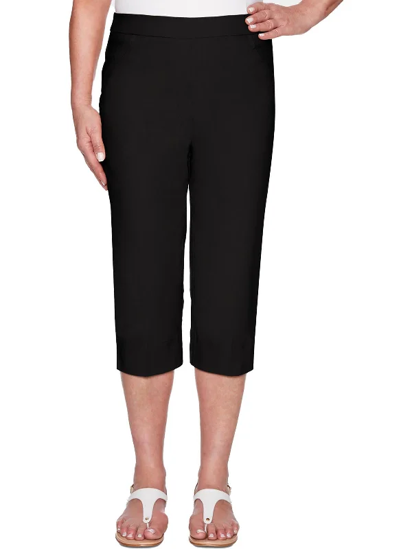 Limited Stock Available!Womens Solid Stretch Carpi Pants