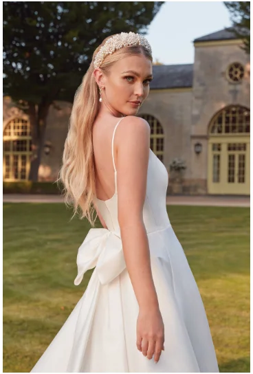 Get Ready to Save!Justin Alexander 4332 Square Neck Mikado A-Line Bridal Gown with Bow