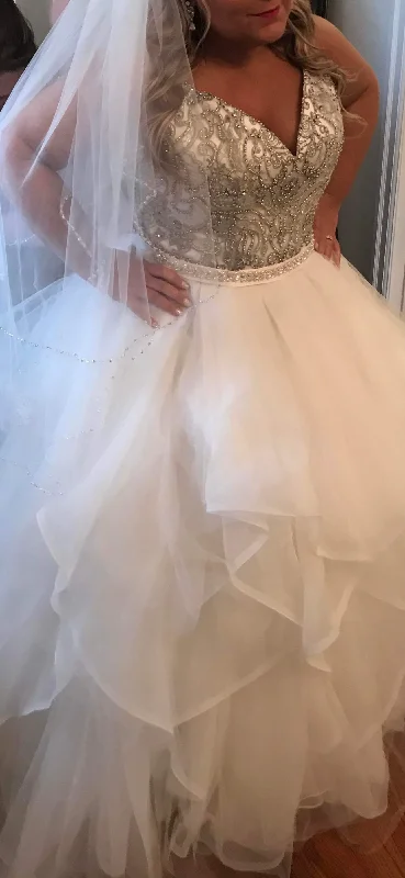 Steals and Deals Await!Mori Lee Ballgown glitzy straps 2887