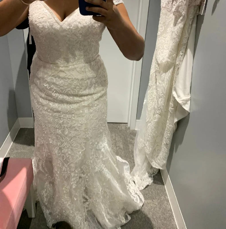 Crazy Discounts Inside!Oleg Cassini OLEG CASSINI beaded lace off shoulder wedding dress