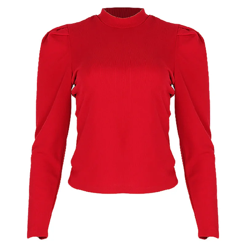 Crazy Discounts Inside!REDTAG Women's Red Formal Jersey Tops