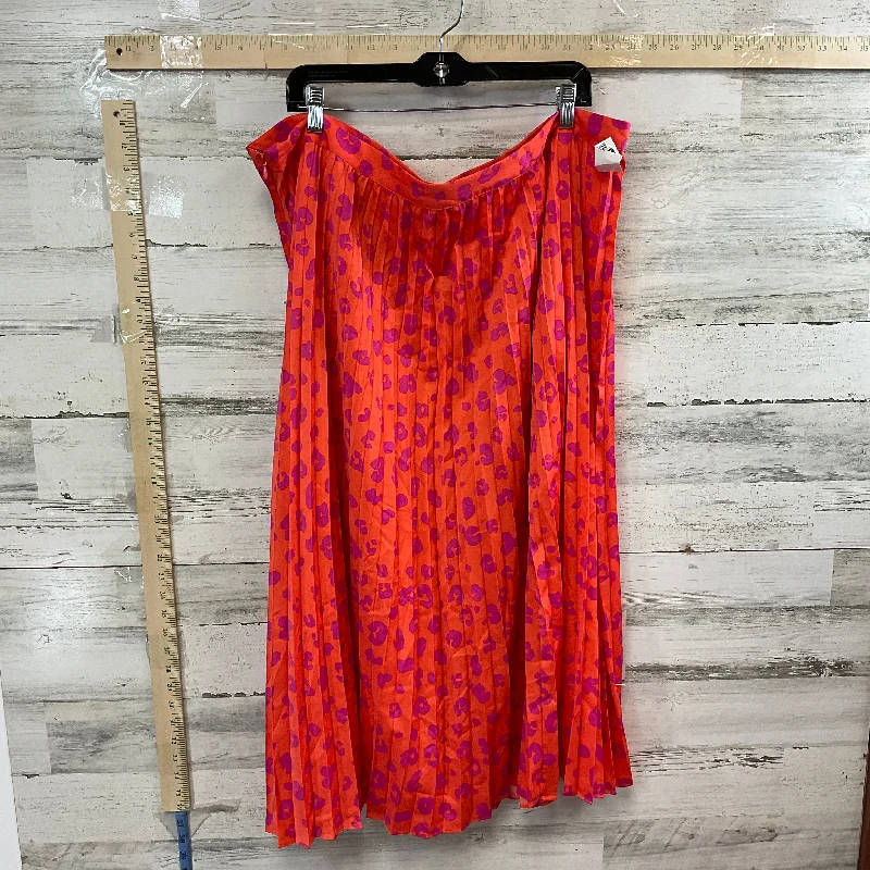 Best Offers of the Month!Orange & Pink Skirt Midi Scoop, Size 3x
