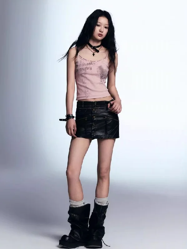 Act Fast – Limited Time Savings!A-line leather short skirt【s0000007916】