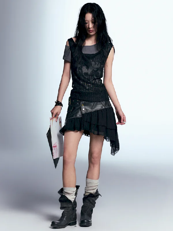 Best Offers of the Month!Vintage leather skirt【s0000008206】