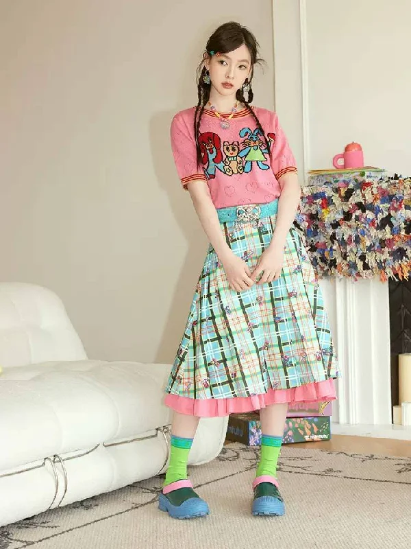 Steals and Deals Await!Plaid pleated skirt【s0000008327】