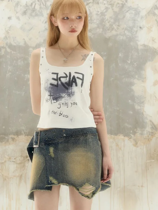 Mega Sale Happening Now!Irregular Adjustable Denim Halter Skirt【s0000008393】