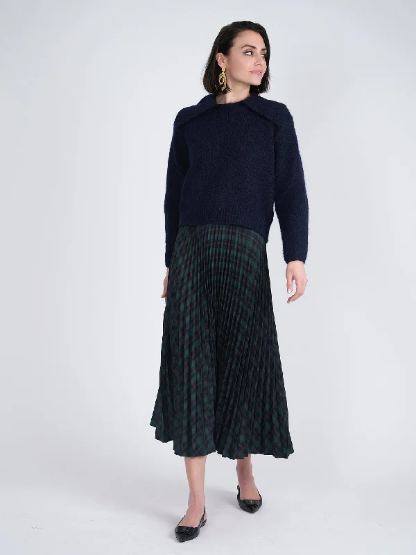 Enjoy Huge Discounts Now!Viva K Accordion Pleated Plaid Midi Skirt