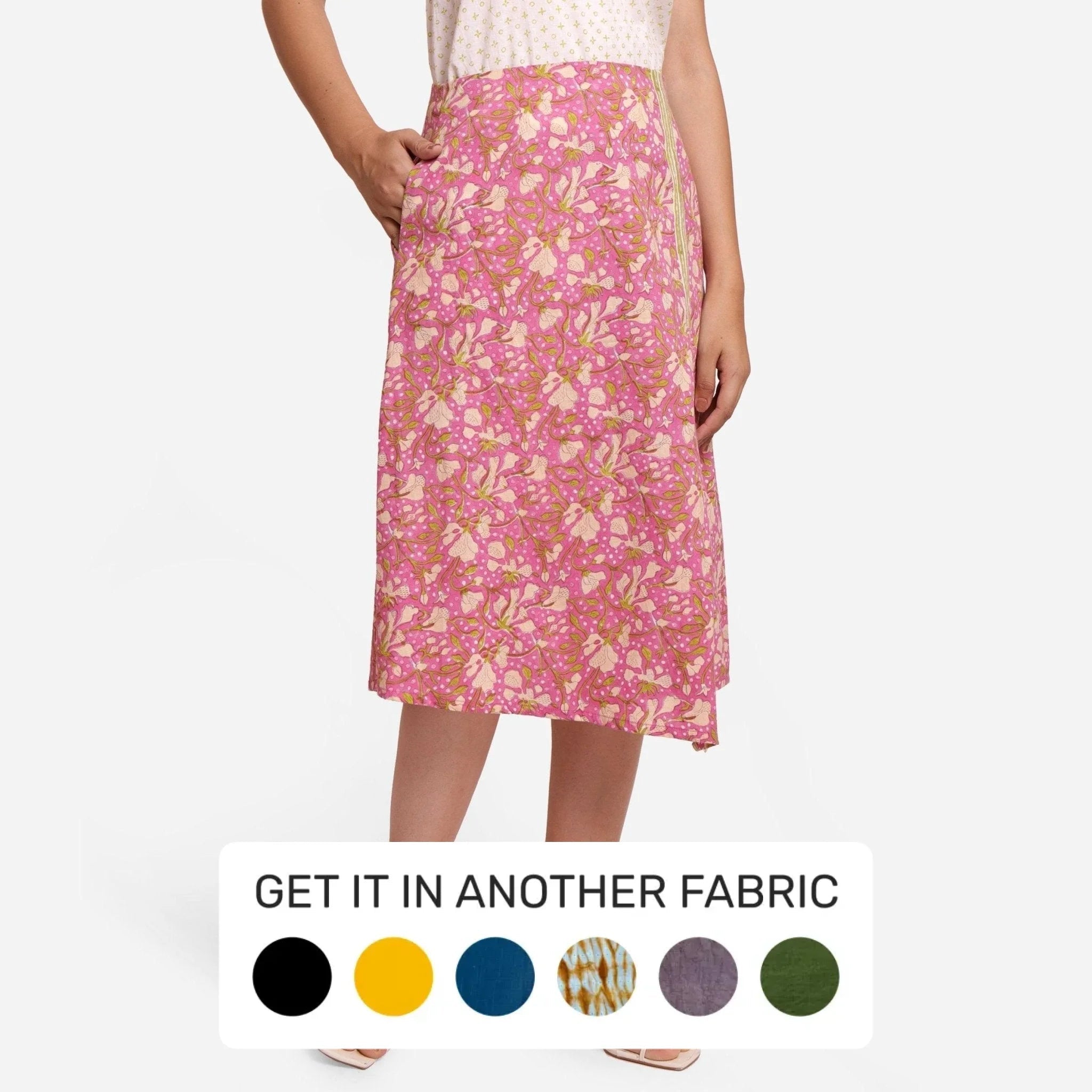 Get the Best for Less!Wine Floral Block Printed Cotton Midi Slit Skirt