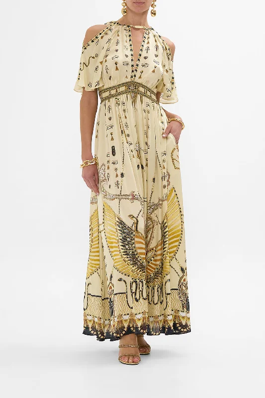 Shop More, Spend Less!NECK PIECE SHIRRED WAIST LONG DRESS GATEWAY TO THE AFTERLIFE