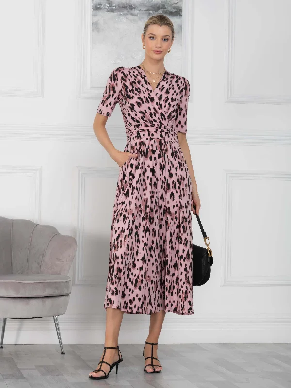 Get the Best for Less!Coleen Jersey Maxi Dress, Pink Abstract