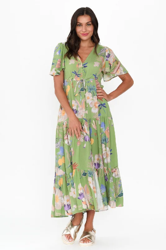 Buy More, Pay Less!Cooper Green Bloom Tier Dress